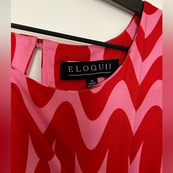 Eloquii Printed Flare Sleeve Dress - Picture 3 of 5